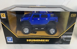 GM HUMMER BLUE LICENSE FRICTION SERIES GUOKAI 1:24 SCALE RARE - Picture 1 of 5