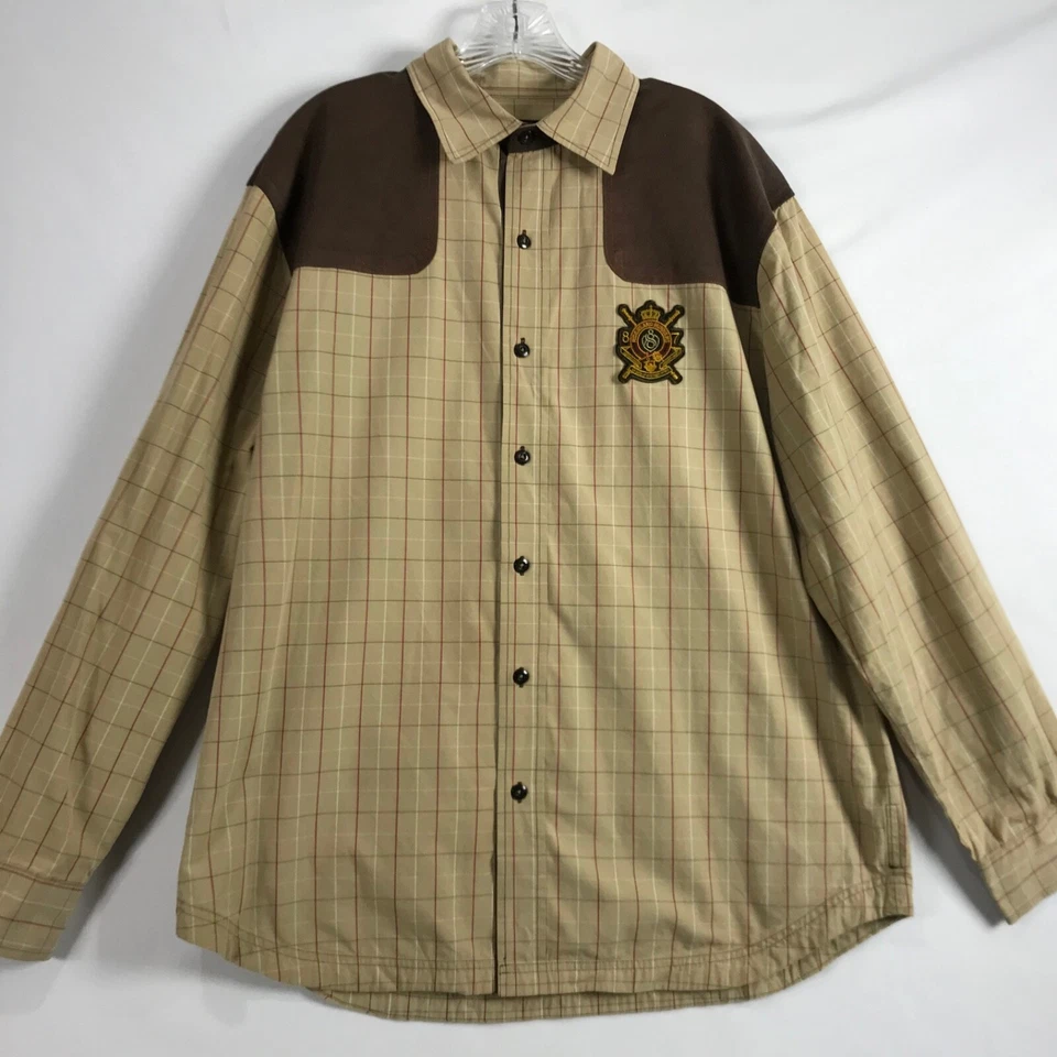 Camisa para hombre Eight 732 8732 talla XL abotonada a cuadros jinetes corredores parche occidental Foto 1 de 4