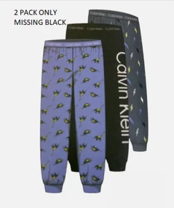 Calvin Klein BOYS Sleep Pants 2PK DINO LIGHTNING BOLT (BLUE ONLY S)NWT - Picture 1 of 1