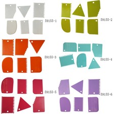 6 pezzi raschietto in plastica seghettato colore trapezoidale semicerchio ARCO crema torta