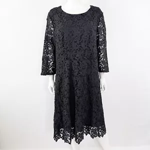 Jessica London Black Lace Midi Dress Plus Size 20W Formal Elegant Goth Witchy - Picture 1 of 9