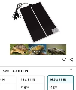 Pet Reptile Heater Under Tank Heating Pad Aquarium Warming Heat Lizard Mat 110V - Picture 1 of 7