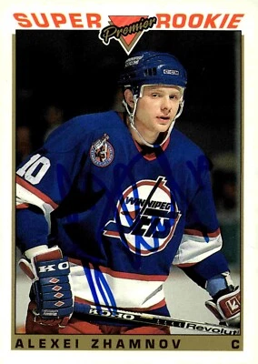 Alexei Zhamnov - Signed 1993-94 Topps Premier Super Rookie Card #128 - Image 1 of 2