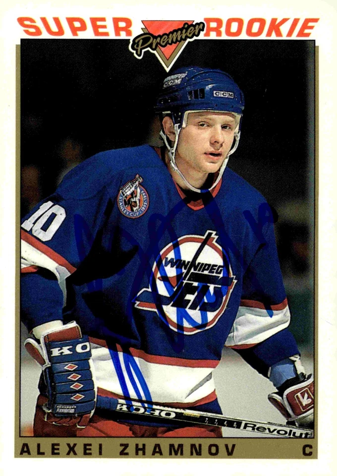 Alexei Zhamnov - Signed 1993-94 Topps Premier Super Rookie Card #128 - Image 1 of 2