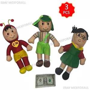 Muñecas de peluche Chavo del 8 Chilindrina Chapulin Colorado juguetes 3 piezas hechas a mano MÉXICO - Imagen 1 de 12