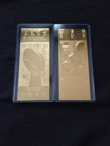 Miami Dolphins Super Bowl VII and VIII 22kt Gold Ticket Set (NEW) Cover