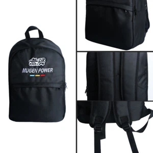 1x JDM Mugen Backpack Black Carbon Fiber School Bag Shoulder Travel Bag Keychain - Picture 1 of 12