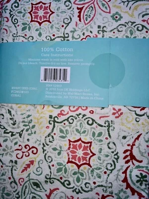 Waverly Inspirations Cotton Duck Fabric Paisley Coral Spring 4 Yards Total New - Image 1 of 3