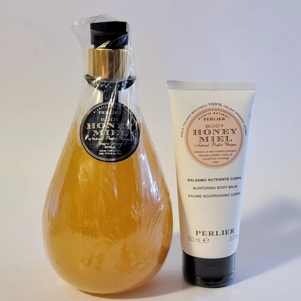 Perlier - Honey 2-piece Kit - Shower and Body Cream - Made in Italy -