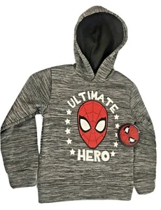 Youth Marvel Spiderman Hooded Pullover Sweatshirt Heather Gray Size 6 Boy - Picture 1 of 6