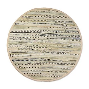 Chindi Home Collection Handwoven Multicolor Area Rag Rug 36" Round Taupe - Picture 1 of 7