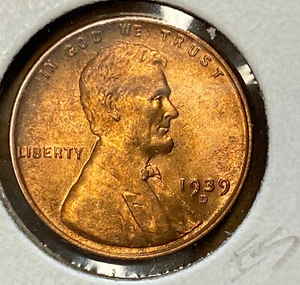 1939 D Lincoln 1¢ rotbraun Stempelglanz e5 - Bild 1 von 2