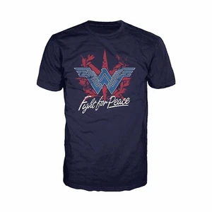 Official Licensed DC Wonder Woman Fight for Peace Navy Blue 100% Cotton T-shirt - Picture 1 of 2