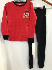 New Carter's Boys Chili Pajama set Snug Fit Long Sleeve Pants 6,7,8,10 RED - Picture 1 of 4