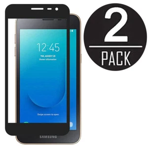 2X Schwarz Vollständige Abdeckung Hartglas für Samsung Galaxy J2 Pure Dash Core - Bild 1 von 2