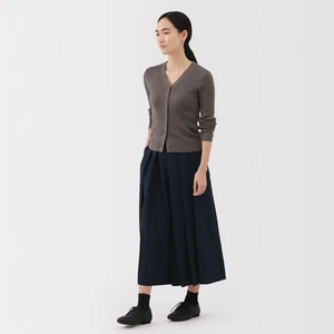 New MUJI Womens Double Weave Hakama Pants Navy S Size from Japan - Picture 1 of 5