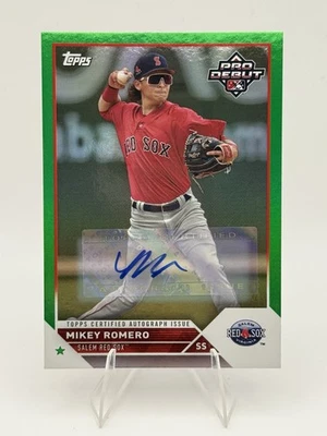 2023 Topps Pro Debut - Mikey Romero #PD-45 Green Foil Autographs /99 (AU, RC) - Image 1 of 2