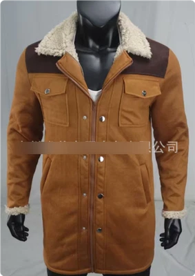 Men's Cotton Color-matching Winter Jacket Multi-pocket Zipper Coat - Image 1 of 4