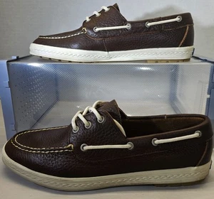 Keds Women's Brown/Off White Leather Boat Slip-On Loafer Shoes Size 10 - Picture 1 of 16
