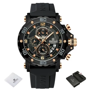 NAVIFORCE für Herren Silikon Armband Luxus Mode Quarzuhren Armbanduhr - Bild 1 von 16