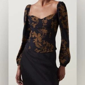 Top Manga Larga Estampado Floral Reformation “Reign” - Talla 4 (Excelente Estado) - Imagen 1 de 12