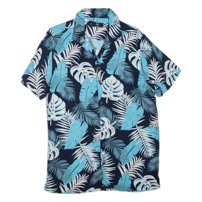 C&A Slim Fit Mens Hawaiian Shirt Blue Floral S - Image 1 of 4