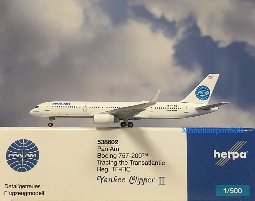 Herpa Wings 1:500 Boeing 757-200 PAN AM TF-FIC 538602 Modellairport500