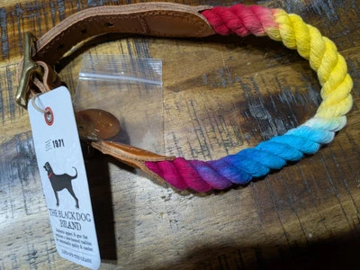 CUERDA DE ANCLA HECHA A MANO PARA PERRO NEGRO/CUERO COLLAR DE PERRO CORBATA Tinte Med/Grande Increíble Foto 1 de 4