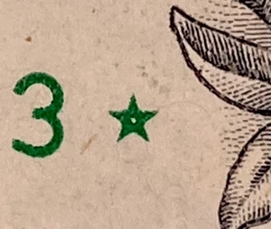 ERROR Near Solid Green Star Note Over Inking A 03128503 * $1 Fancy Bill 2017 FRN - Picture 1 of 7
