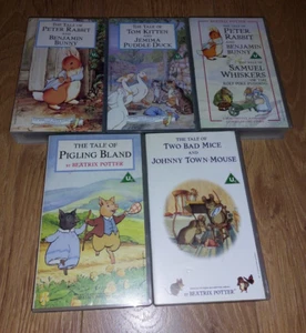 5 X BEATRIX POTTER VHS VIDEOS PETER RABBIT , PIGLING BLAND & MORE EXCELLENT - Imagen 1 de 1