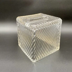 Nautica Tissue Box Square Heavy Glass Cover MCM Glamour Vibes - Picture 1 of 9