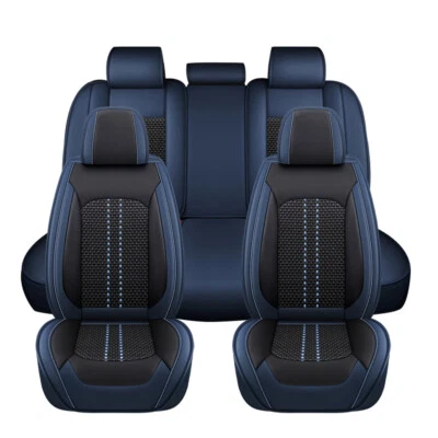 For Nissan Summer Cooling Ice Silk Car 5 Seat Covers Full Set PU Leather Cushion Foto 1 de 4