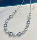 Aurora 7.5-8MM  Japanese Akoya  pearl+9-10mm Tahitian pearl necklace G18K