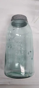 Vintage BALL 3L Blue Mason 1/2 HALF~GALLON FRUIT Jar w/ Zinc Lid #1 - Picture 1 of 10
