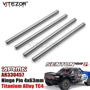 For Arrma 1/10 SENTON 4X4 V3 3S BLX TRUCK AR330457 Hinge Pin 4x63mm Ti-TC4 4Pcs - Picture 1 of 8