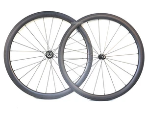 Juego de ruedas de carbono 40 mm Clincher llanta de bicicleta de carretera carreras 700C UD mate Novatec 11s - Imagen 1 de 9