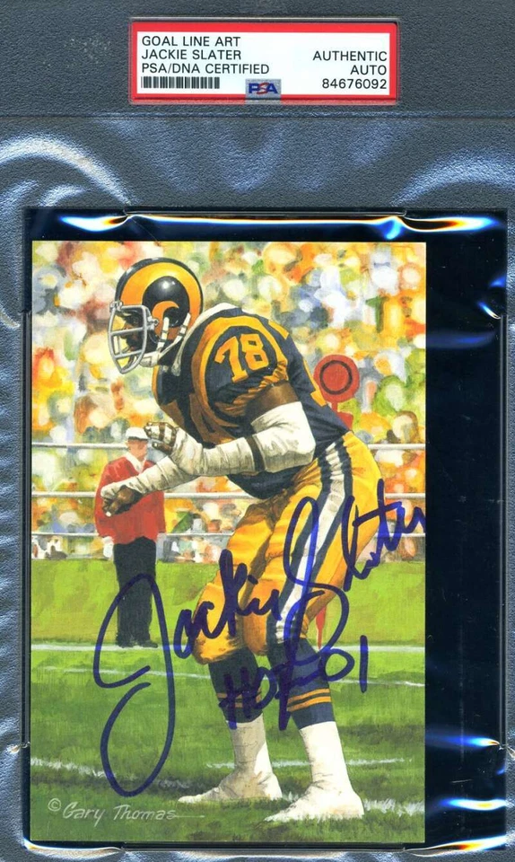 Jackie Slater PSA DNA Slabbed Signed Goal Line Art Card Autograph GLAC - Image 1 of 1