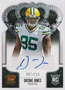 2013 Panini Crown Royale Rookie Silver Auto #128 Datone Jones 007/125 Packers - Picture 1 of 2