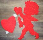 Vtg Melted Popcorn Plastic MCM Wall Outdoor Decoration Cupid Valentine Heart Old