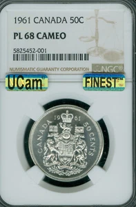 1961 CANADA 50 CENTS NGC PL68 CAMEO MAC UCAM FINEST & SPOTLESS . - Picture 1 of 2
