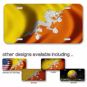 Placa de licencia de aluminio de alta calidad - bandera de Bután (Bután) - muchas opciones - Imagen 1 de 10