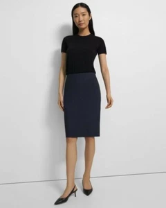 Theory Women's Black Formal/Workplace Stretch Pencil Skirt size 6 Knee length - Picture 1 of 6