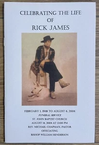 RICK JAMES FUNERAL PROGRAM 2004 MEMORIAL SERVICES CELEBRATION OF LIFE AUTHENTIC - Picture 1 of 5