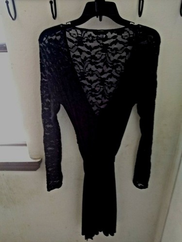 UNDERCOVER Abito Vintage Raro Moda International by Victoria Secret Miss Taglia M Nero Pizzo