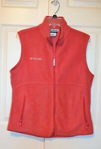 Columbia Sportswear Ladies Pink Full Zip Fleece Vest Jacket - Women's Medium
