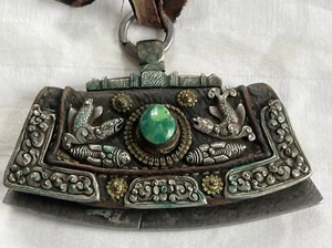 Uralte Tempel Tasche Edelstein mit Feuerstein Werkzeug Sammler Rarität um 1830 - Bild 1 von 22