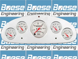 1934 Chevy Master Gauge Panel Dash Insert w/ AutoMeter Arctic White Gauges - Bild 1 von 4