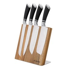 Portacoltelli magnetico in acacia da cucina per coltelli e utensili in metallo