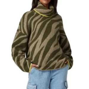 Rag & Bone Kiki Zebra Funnel Neck Wool Sweater Size XS - Picture 1 of 7