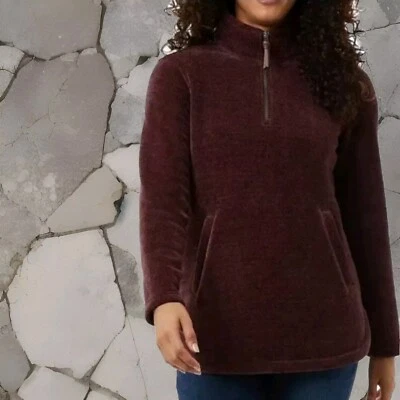 Suéter Pullover 32 Degrees Heat Damas’ 1/4 Cremallera Polar, Púrpura, XL Foto 1 de 4